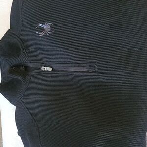 Spyder Men's Black Half Zip-Up Sweater L/G